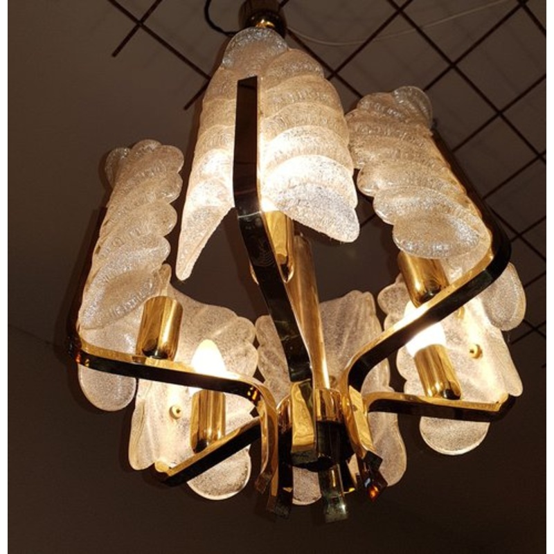 Brass Ceiling Lamp by Carl Fagerlund and Orrefors for JBS, 1960s for sale at Pamono