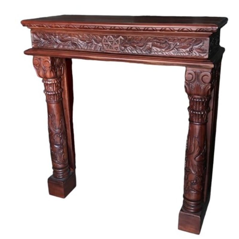 Carved Mahogany Fireplace Surround for sale at Pamono
