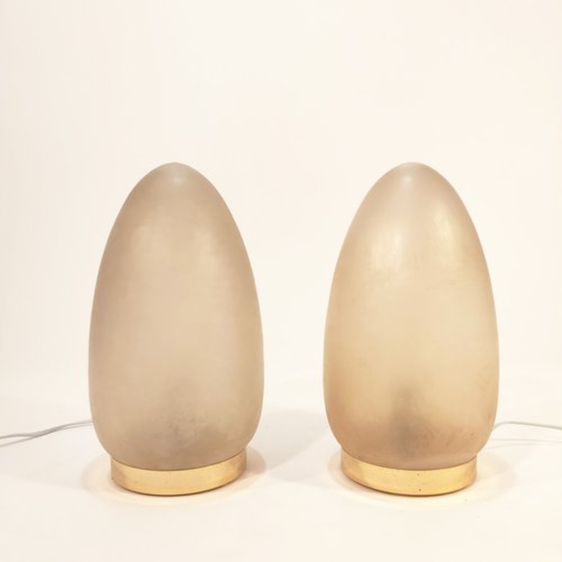 Crystal Table Lamp, 1970s, Set of 2 for sale at Pamono