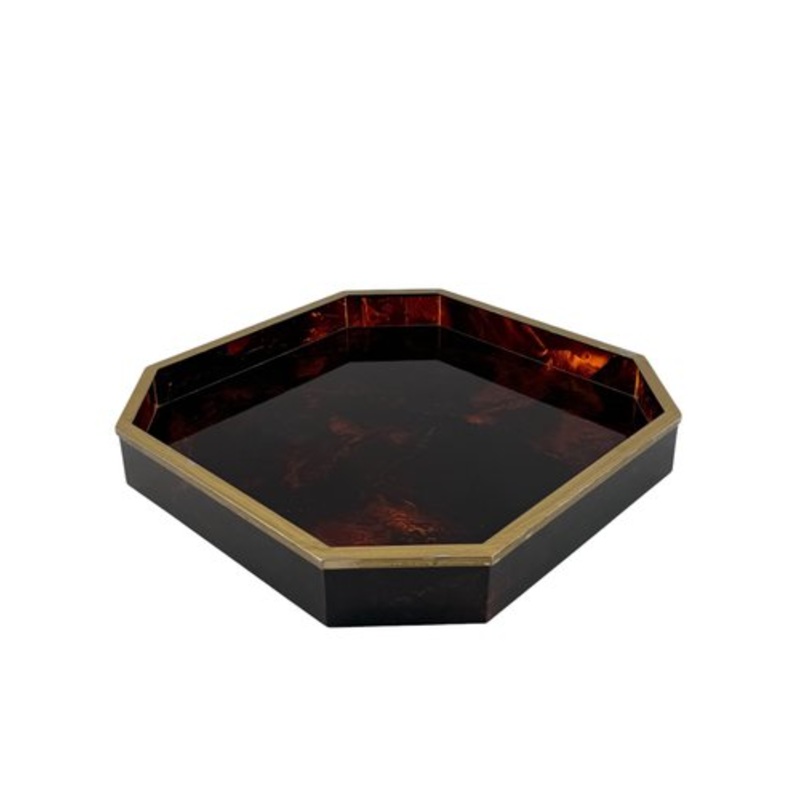 Hollywood Regency Octagonal Tray, Italy, 1970s for sale at Pamono
