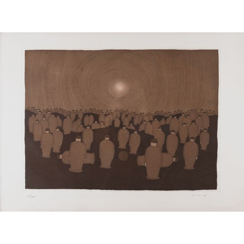 Jean-Michel Folon, Composition, Etching, 1970s for sale at Pamono