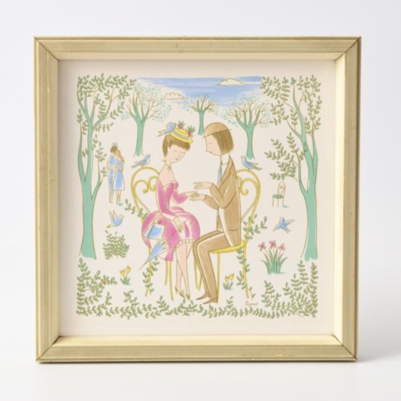 Lovers Ceramic Tile by Raymond Peynet for Rosenthal, 1950s for sale at Pamono