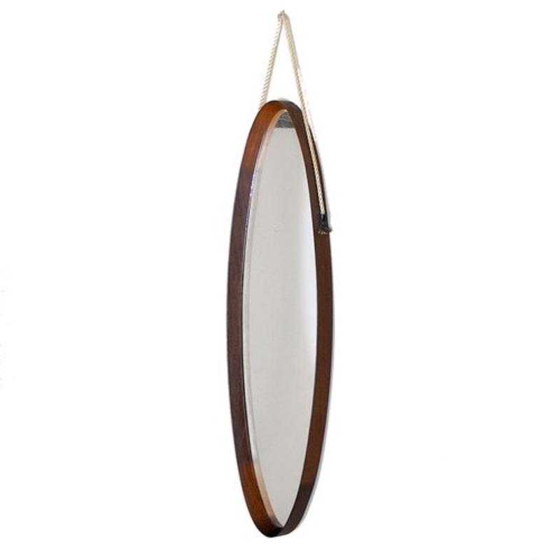 Mid-Century Modern Fruitwood Wooden Mirror, 1960s for sale at Pamono