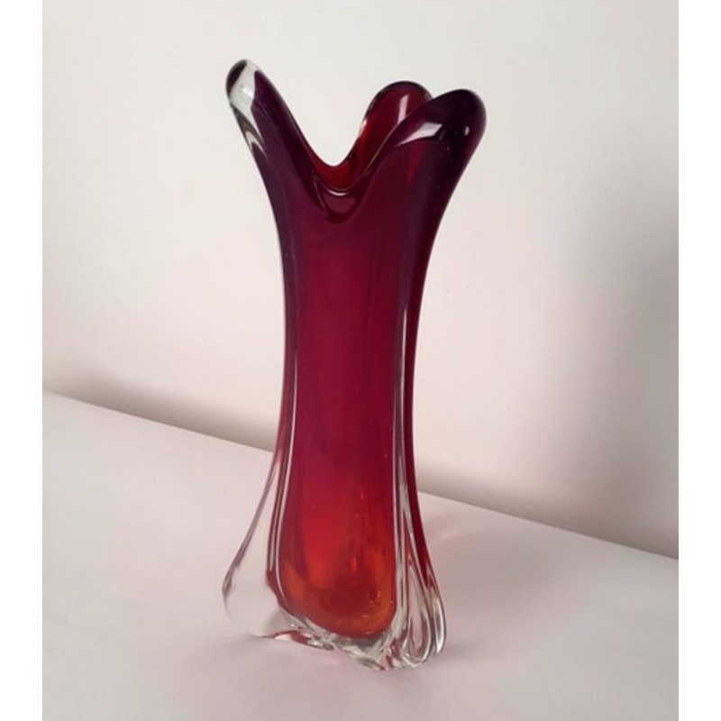 Red Submerged Vase by Luigi Ferro for A.VE.M., 1941 for sale at Pamono