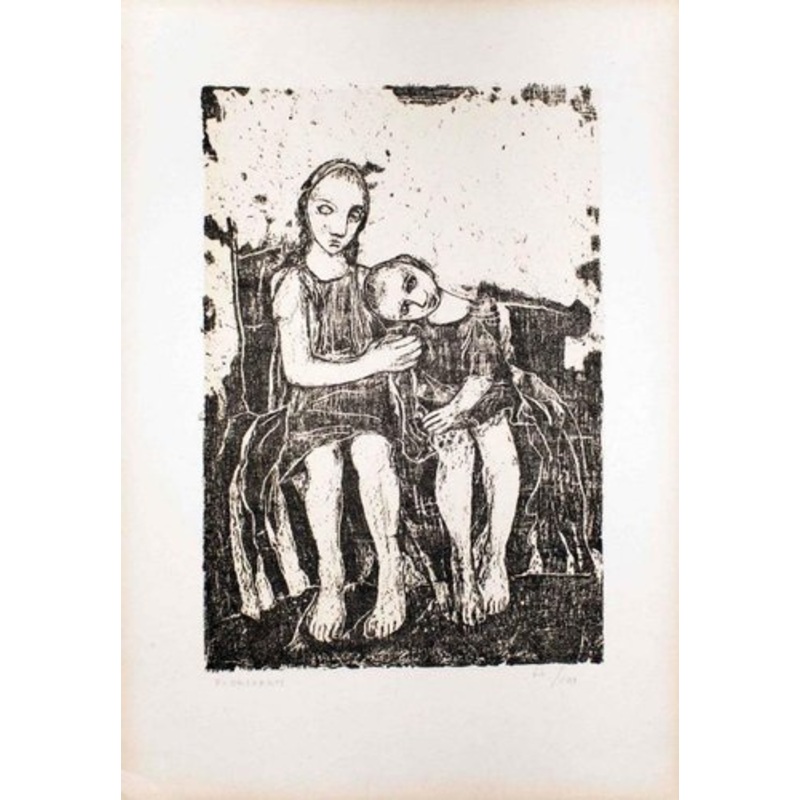 The Embrace – Original Lithograph by Felice Casorati – 1946 1946 for sale at Pamono