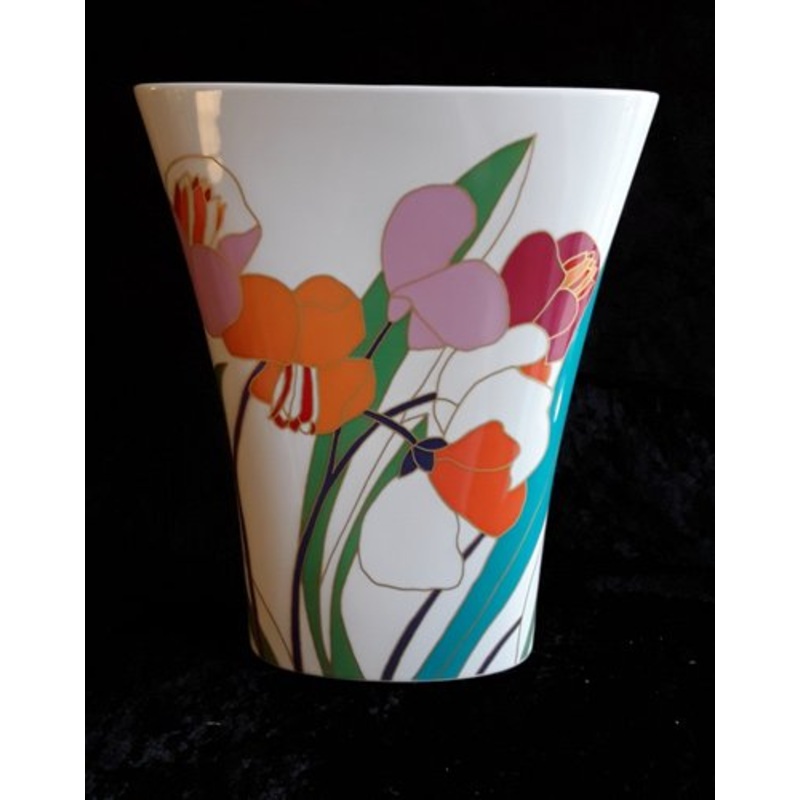 Vintage German Op-Art Vase in White Porcelain by Wolf Bauer for Rosenthal, 1970s for sale at Pamono