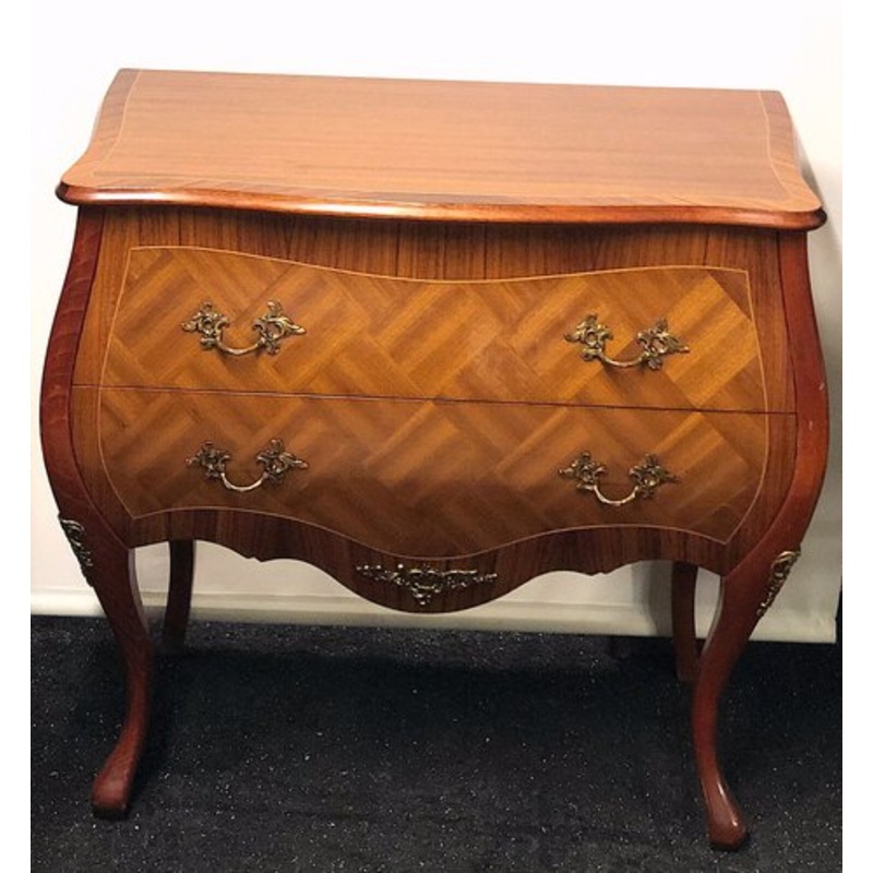 Antique Wood Intarsia Chest of 2 Drawers for sale at Pamono