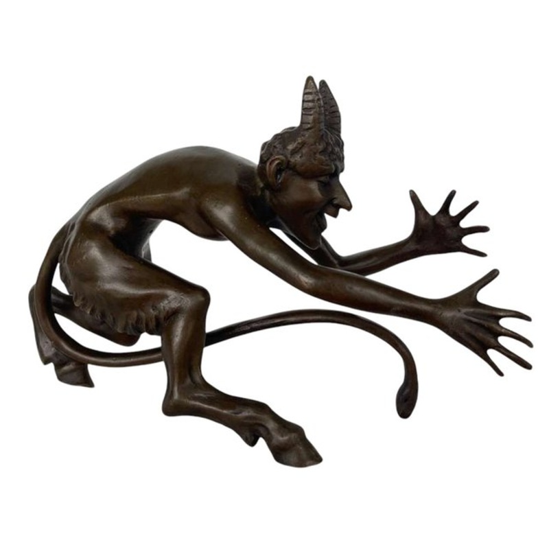 Art Noveau Devil Statue, 1920s, Bronze for sale at Pamono