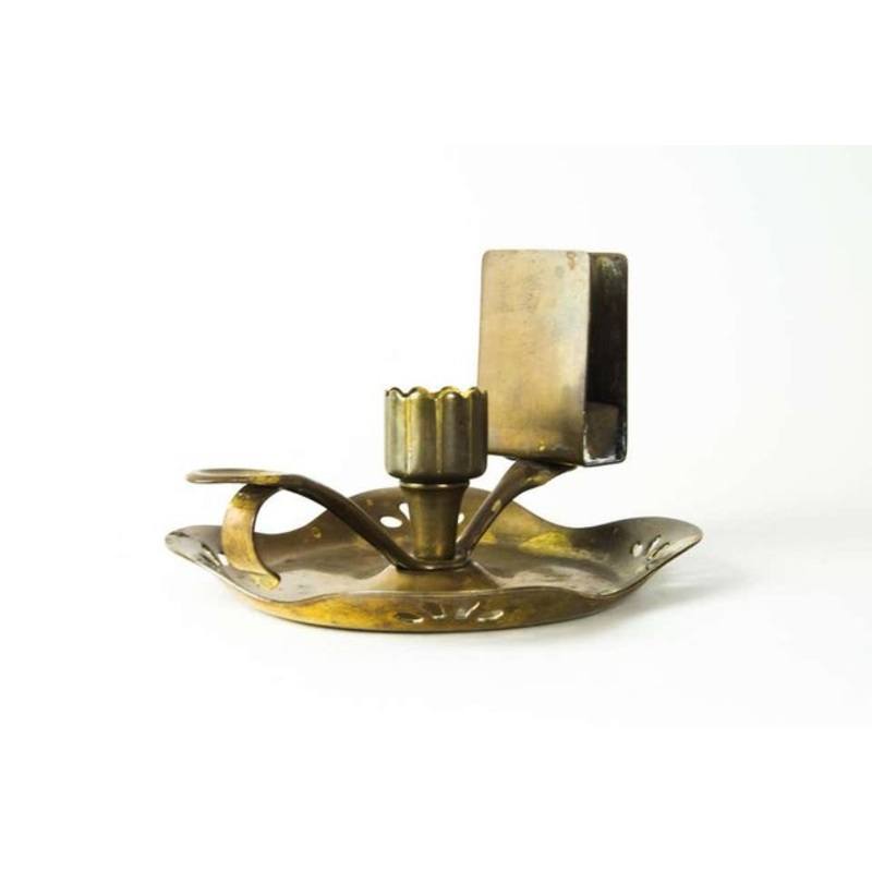 Austrian Art Deco Candleholder with Matchbox Holder for Wine Cellars, 1920s for sale at Pamono
