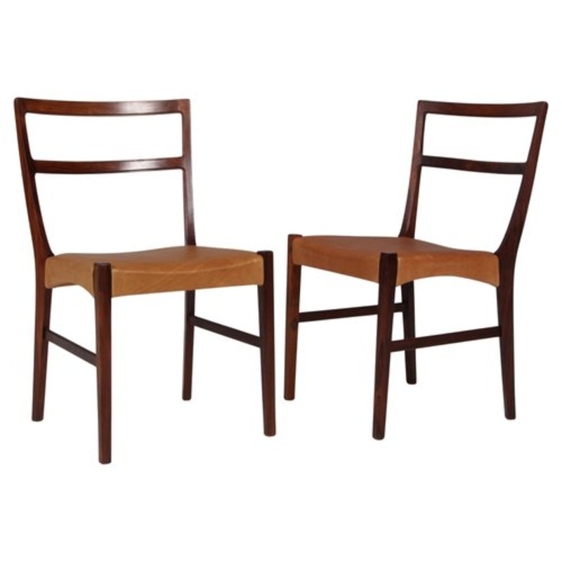 Dining Chairs in Rosewood and Leather Upholstery attributed to Johannes Andersen for sale at Pamono