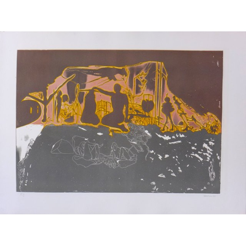 Jardin de Noche Etching and Aquatint by Jorge Castillo, 1975 for sale at Pamono