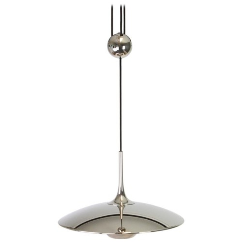 Large German Adjustable Chrome Counterweight Pendant Light by Florian Schulz for sale at Pamono