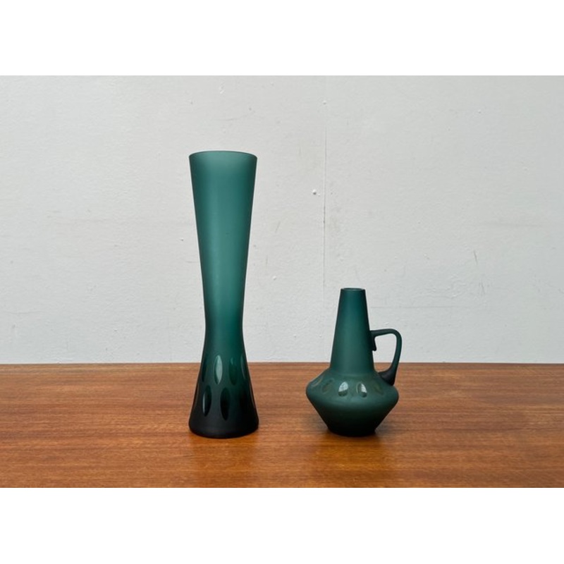 Mid-Century German Glass Vases from Karl Friedrich Glas, 1960s, Set of 2 for sale at Pamono