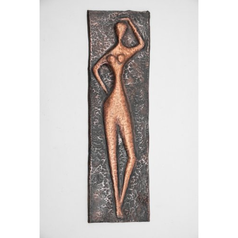 Mid-Century Modern Hand-Forged Artist Copper Wall Piece, 1950s for sale at Pamono