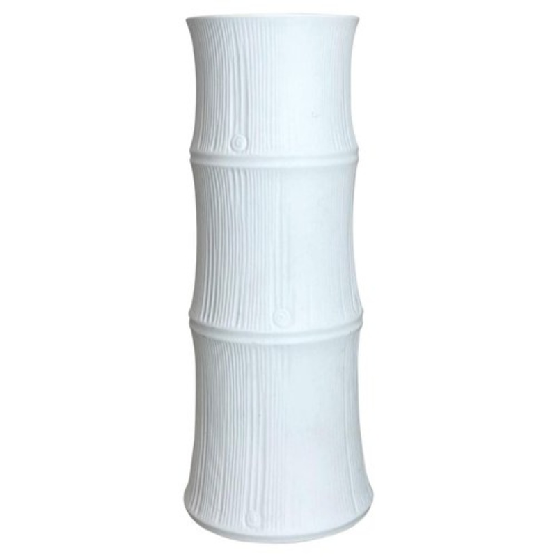 Porcelain & Bamboo Op Art Vase by Heinrich Fuchs for Hutschenreuther, Germany, 1970s for sale at Pamono