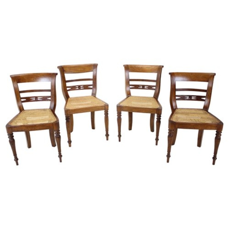 Solid Wood Dining Chairs, Czechoslovakia, 1950s, Set of 4 for sale at Pamono