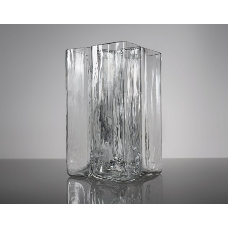 Vintage Crystal Leaves Murano Glass Vase by Alfredo Barbini, 1971 for sale at Pamono