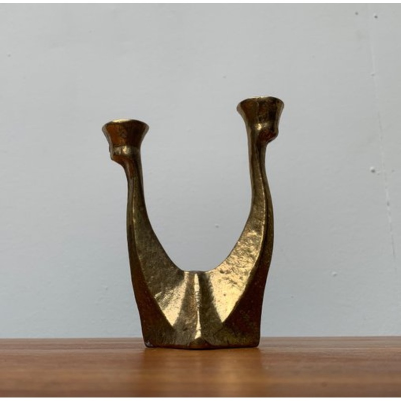 Vintage German Brutalist Metal Candleholder from Dalbeck for sale at Pamono-UAH-951429