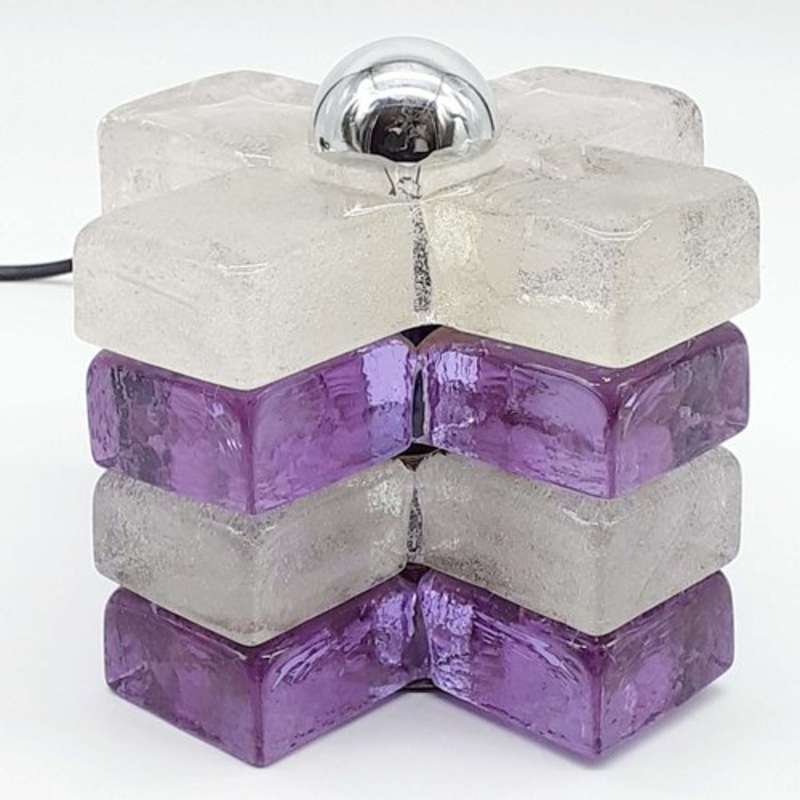 Vintage Italian Glass Table Lamp from Poliarte, 1970s for sale at Pamono