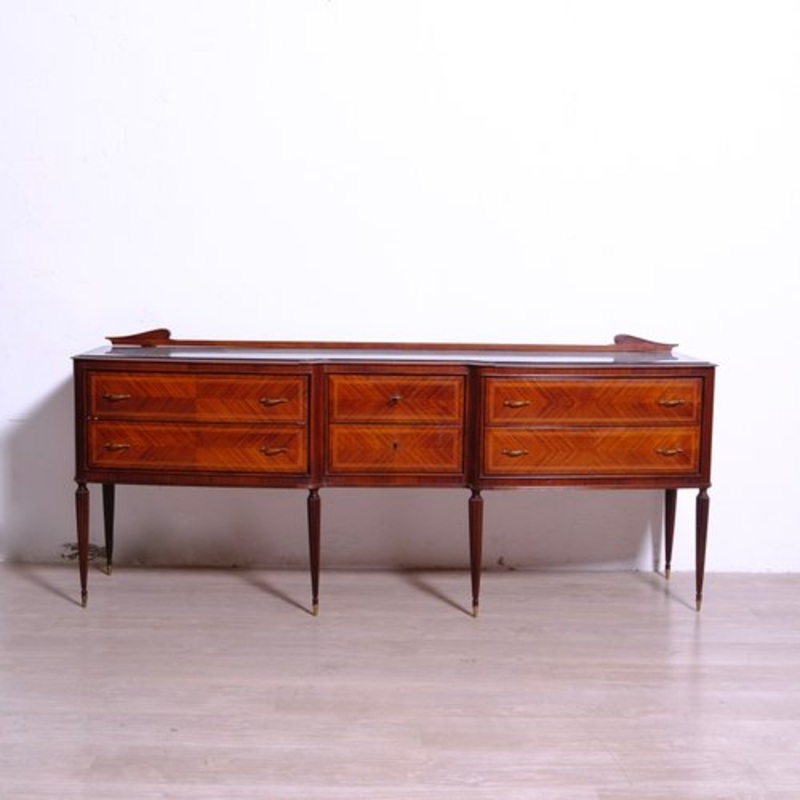 Vintage Sideboard with Drawers and Italian Marble Top, 1950s for sale at Pamono
