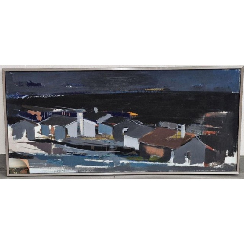 Gundt, Frozen Night, 1972, Oil on Canvas, Framed for sale at Pamono