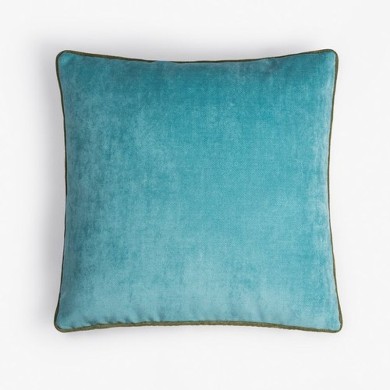 Happy Frame Pillow in Light Blue and Green from Lo Decor for sale at Pamono