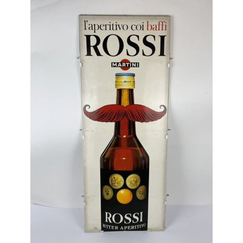 Italian Advertising Martini Cardboard Sign with Metal Profile, 1960s for sale at Pamono