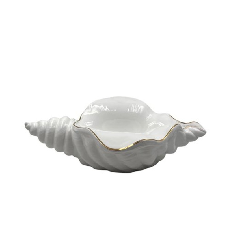 Large Hollywood Regency Ceramic Shell Sculpture, Italy, 1970s for sale at Pamono