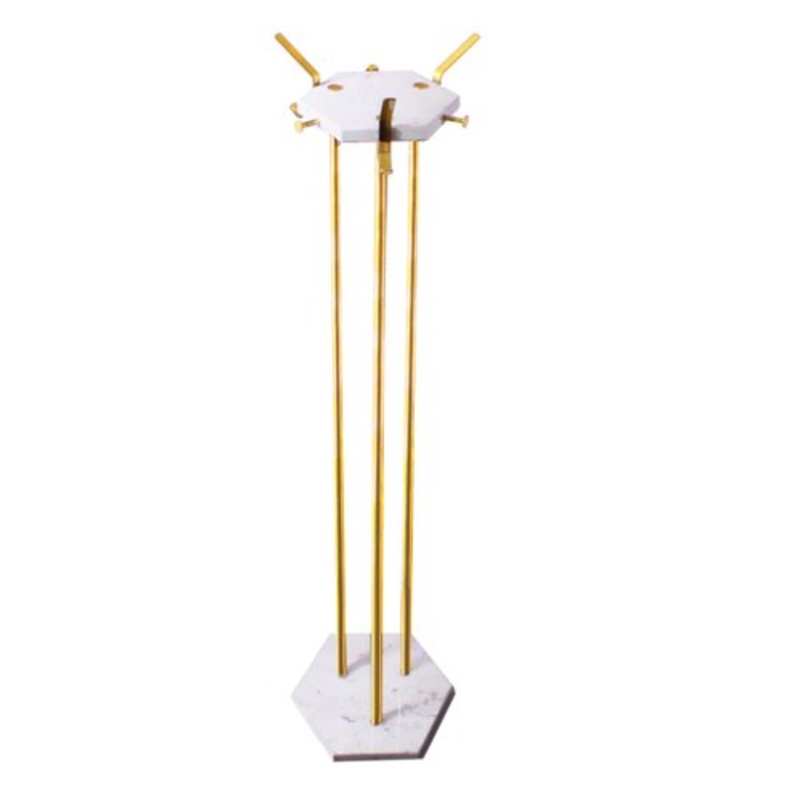 Marble and Brass Italian Floor Coat Rack, 1970s for sale at Pamono
