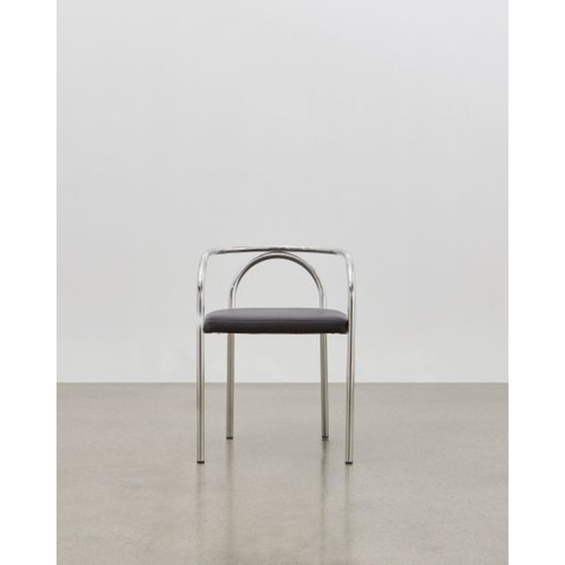 PH Chair, Chrome, Aniline Leather Black for sale at Pamono