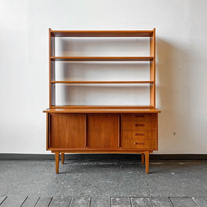 Teak Veneer Bookcase, 1960s for sale at Pamono