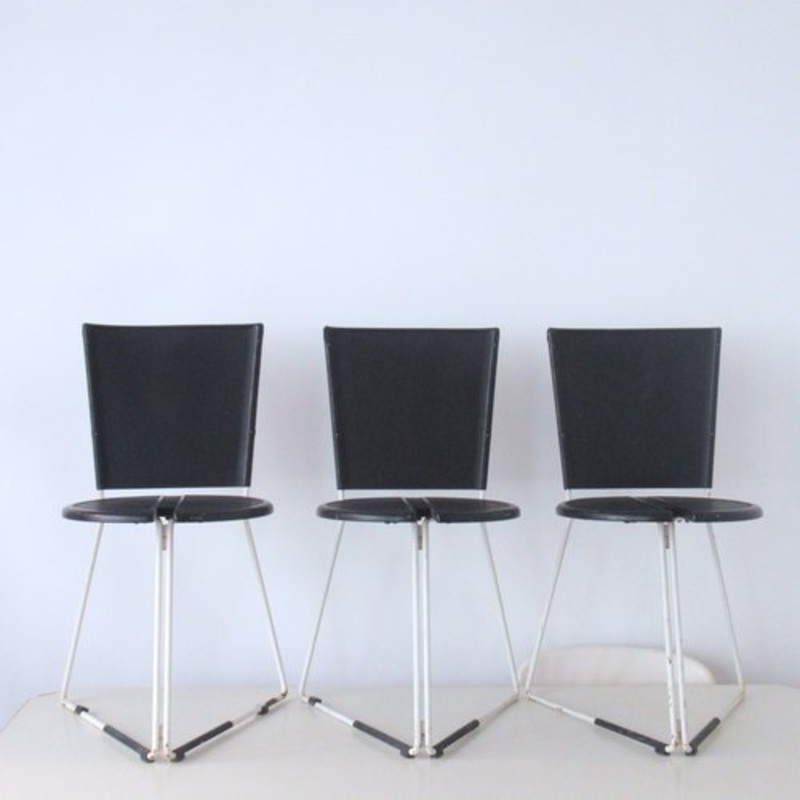 Terna Chairs by Gaspare Cairoli for Seccose, 1980s, Set of 3 for sale at Pamono