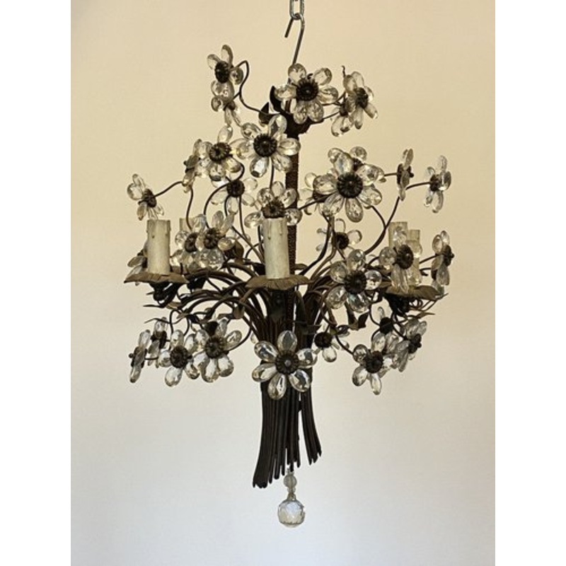 Vintage Flower-Shaped Deck Chandelier, 1960s for sale at Pamono