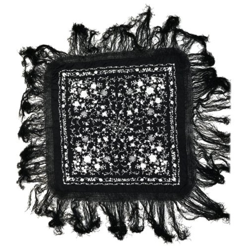 Vintage Manila Shawl with Chinese Embroidery for sale at Pamono