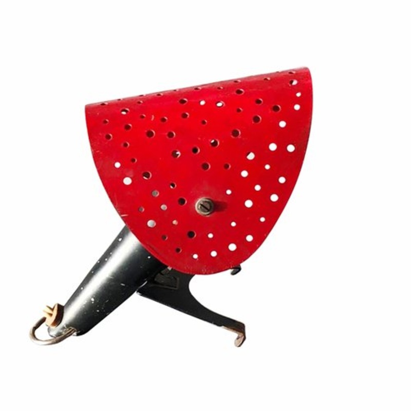 Vintage Red Perforated Shade Table Lamp by Ernest Igl, 1950s for sale at Pamono