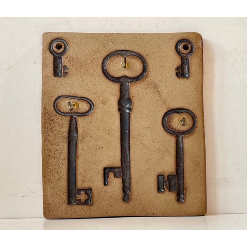 Vintage Scandinavian Ceramic Wall Key Holder by Ulla Lonow for sale at Pamono