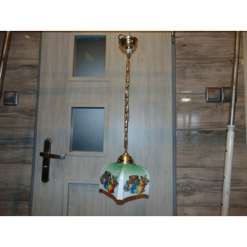 Antique Art Nouveau Brass Chandelier for sale at Pamono