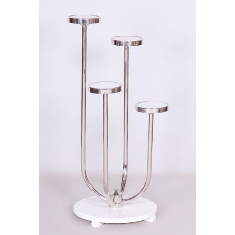Bauhaus Flower Stand in Chrome-Plated Steel from Vichr a Spol, Czechia, 1930s for sale at Pamono