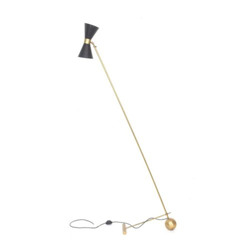 Italian Floor Lamp in Brass in the style of Stilnovo, 1950s for sale at Pamono