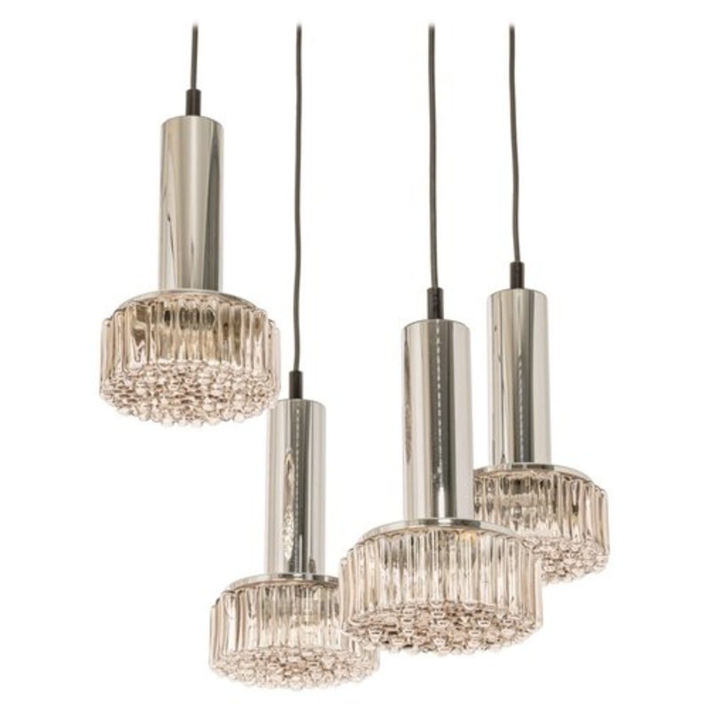 Large Glass Cascading Chandelier from Staff Leuchten, Germany, 1970s for sale at Pamono