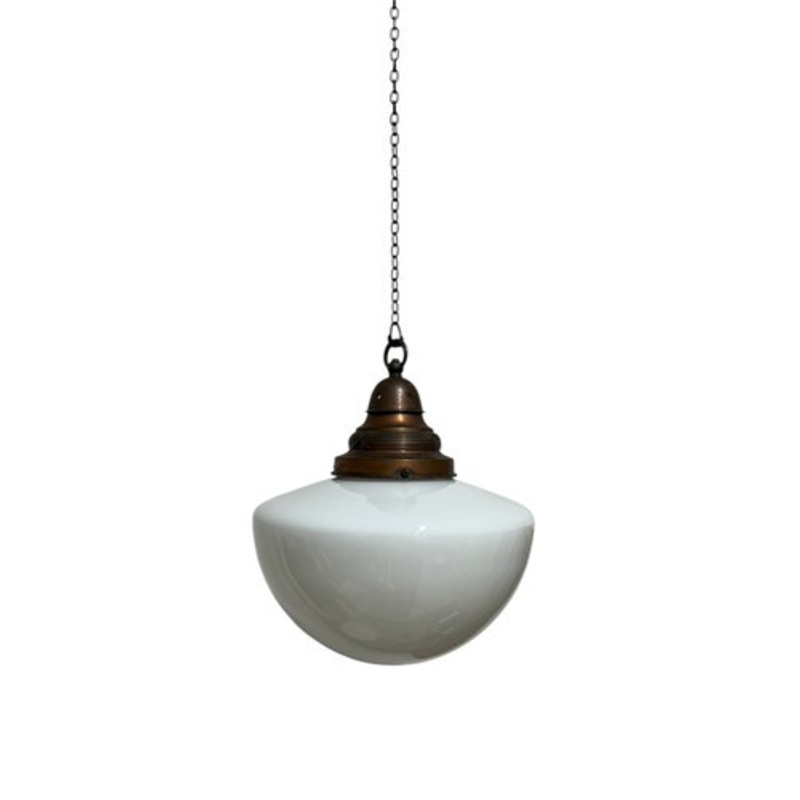 Large Vintage Church Opaline Milk Glass Pendant, 1930s for sale at Pamono