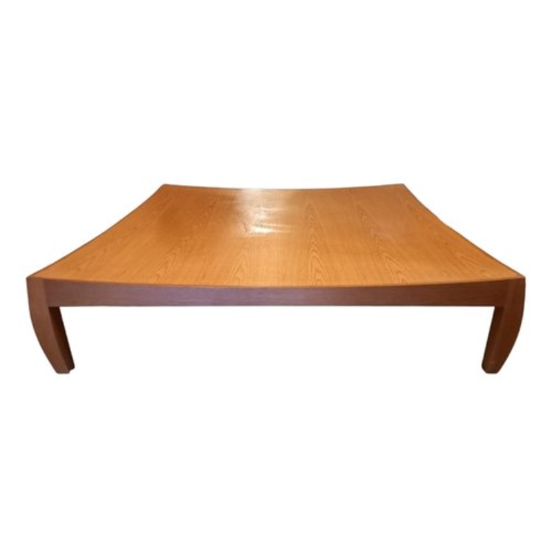 Large Vintage Wooden Coffee Table for sale at Pamono