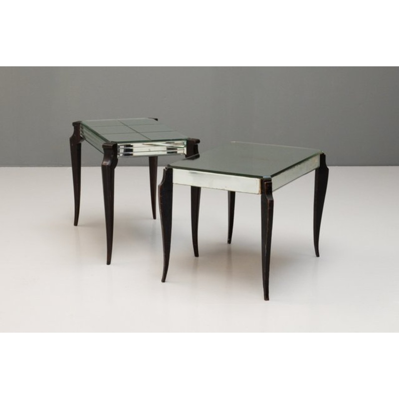 Mirrored Side Tables, 1950s, Set of 2 for sale at Pamono