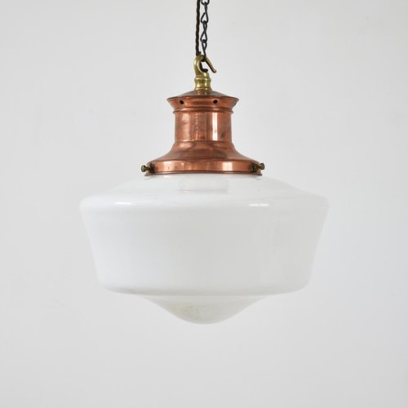 Opaline Church Pendant Light, 1930s for sale at Pamono