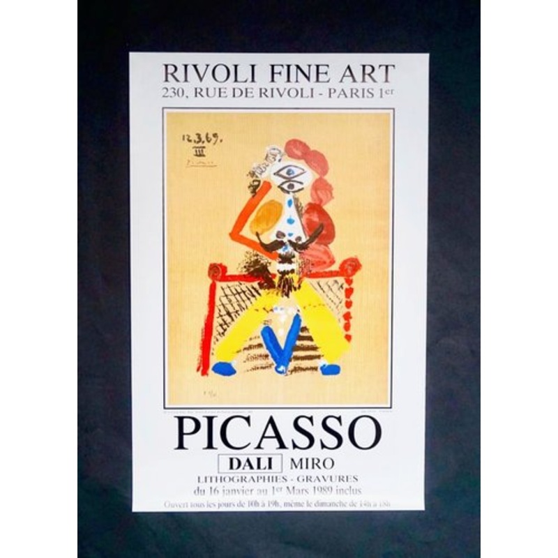 Picasso, Dali, Miro Exhibition Poster, 1989 for sale at Pamono
