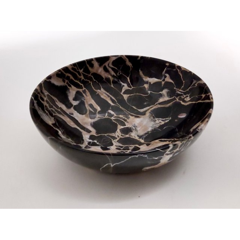Postmodern Round Portoro Marble Ashtray, 1980s for sale at Pamono