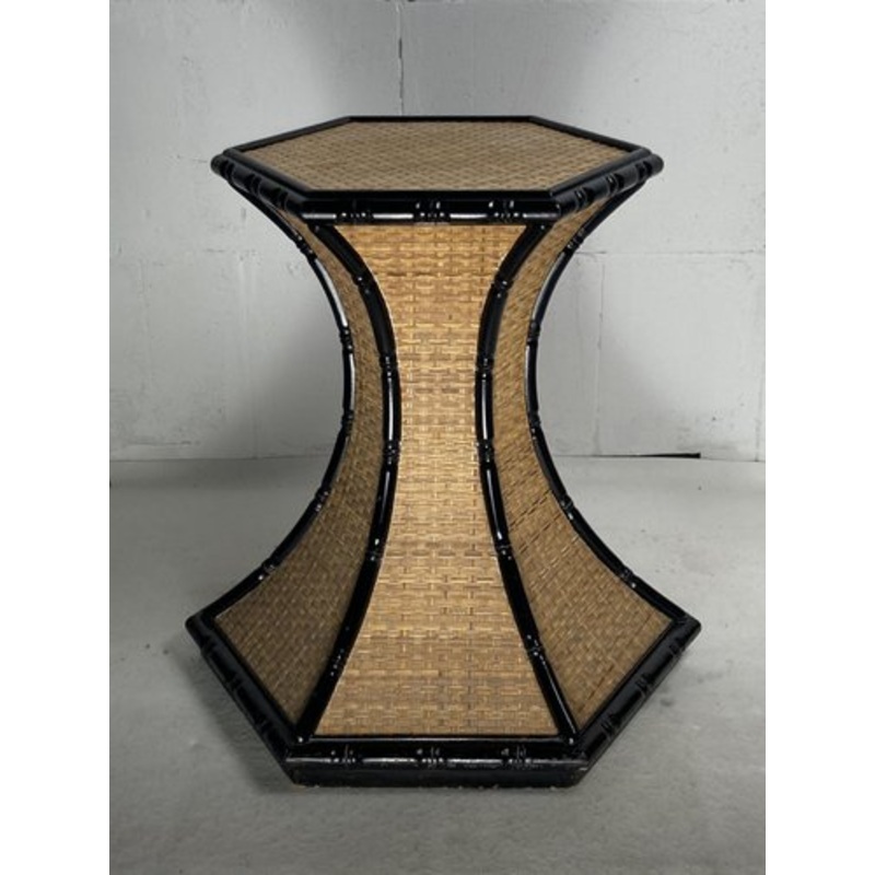 Regency Rattan Bamboo Side Table, 1960s for sale at Pamono