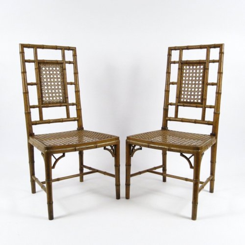 Set of Faux Bamboo Dining Chairs, 1970s for sale at Pamono