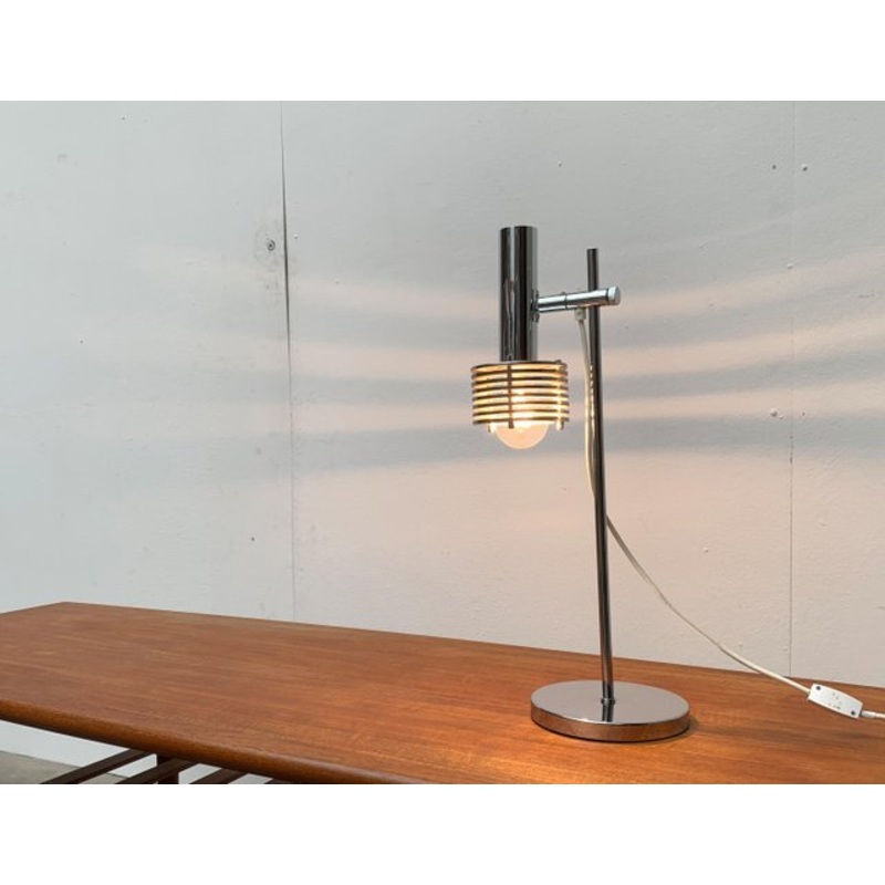 Space Age Chrome Slat Table Lamp for sale at Pamono