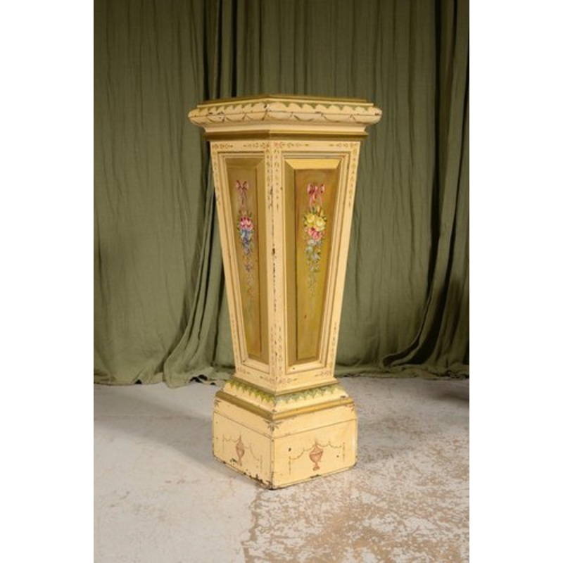 Victorian Neoclassical Painted Oak Plinth, 1900s for sale at Pamono